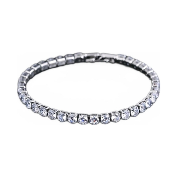 Tennis CZ Silver Fashion Bracelet - Picture 3 of 14